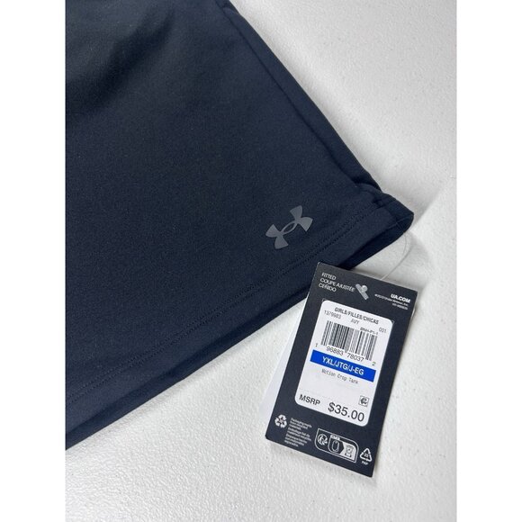 Under Armour Motion Crop Tank Tops Girl's XL Pink & Black Sports Bra NEW - Picture 14 of 15